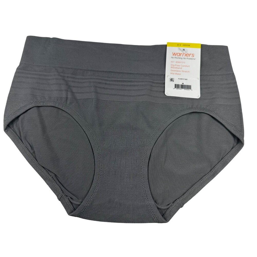 Warner's Women's Size 6 Medium Panty Hipster No Pinching No Problems Gray New